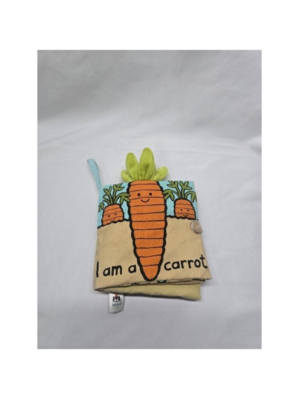 Jellycat London “I Am A Carrot” Cloth Book Sensory Tactile Activity Book